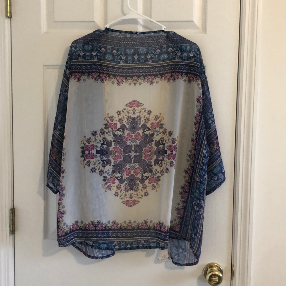 Colorful kimono shrug